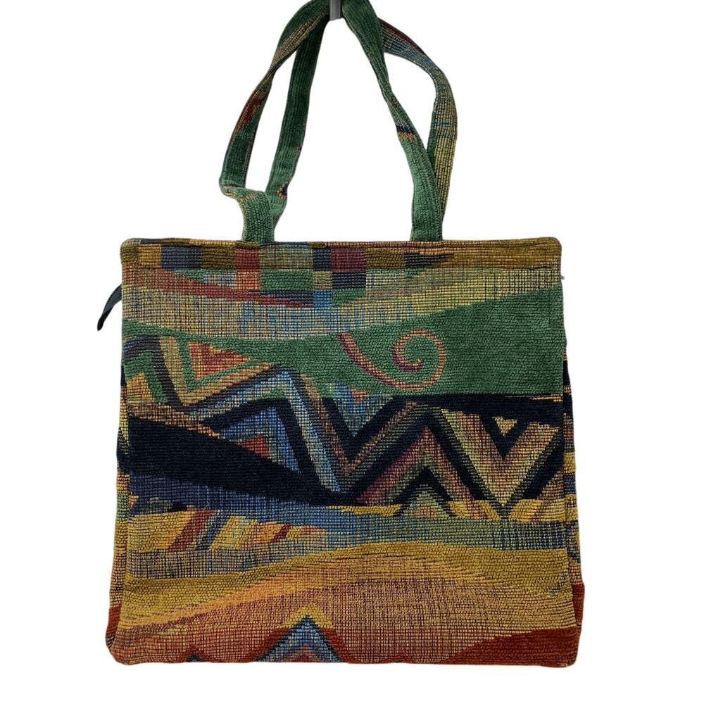 Dancing-Cat Handmade USA Tapestry Tote Bag Abstract Southwest Burbank CA